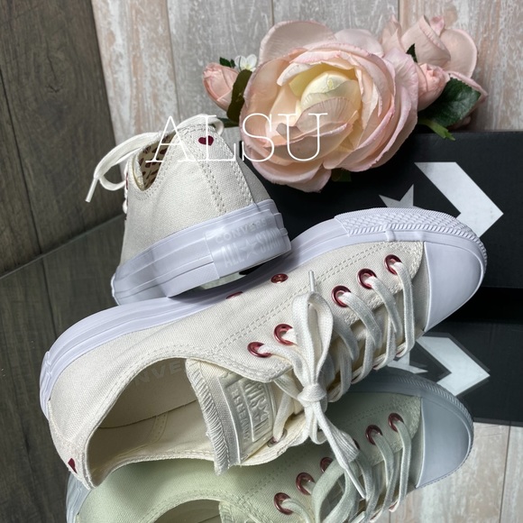 Converse Ctas OX Egret Rhubarb Canvas W AUTHENTIC - Picture 3 of 8